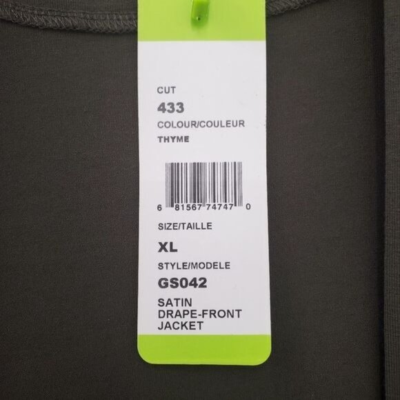 Adam Jacobs Satin Drape Front CoverUp Jacket Top - Picture 9 of 10